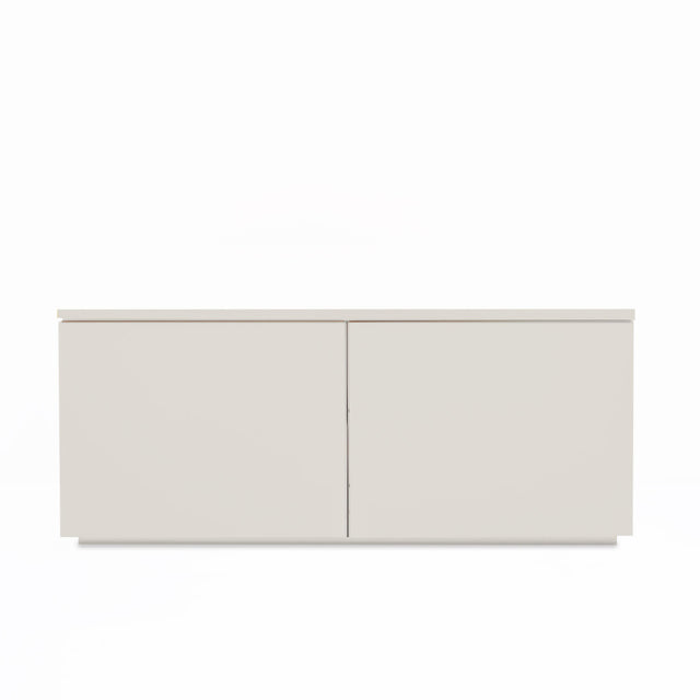 Mueble Auxiliar Nolla 100 Arena con acabado blanco en ambiente para salón de estilo nórdico