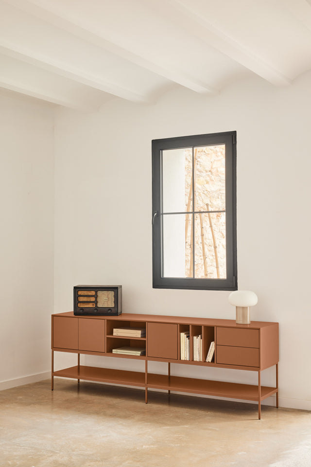 Mueble TV Platt 220 Arcilla vista principal de estilo nórdico