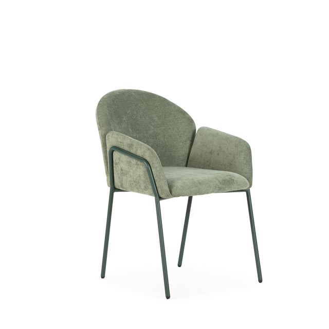 Silla Tapizada Aslin Verde, vista principal