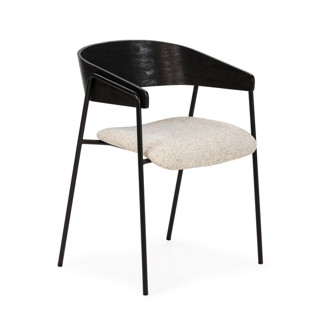 Silla Tapizada Cora Beige & Negro, vista principal
