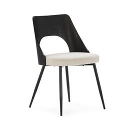 Silla Tapizada Gilda Beige & Negro, vista principal