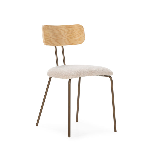 Silla de Comedor Tapizada Olimpia Beige & Roble, vista principal