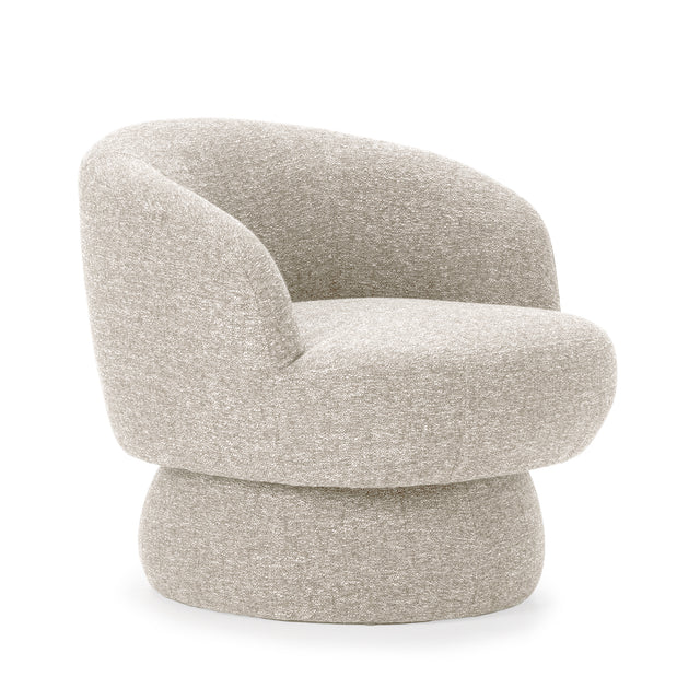 Sillón Tapizado Giratorio Dali Beige, vista frontal