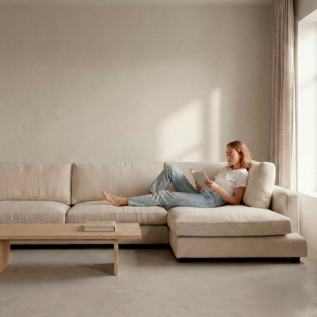 Sofá chaise longue Saint Tropez en ambiente para salón de estilo nórdico