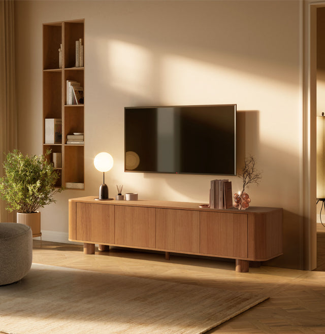 Mueble TV Padoc 180 Roble, en ambiente de salón