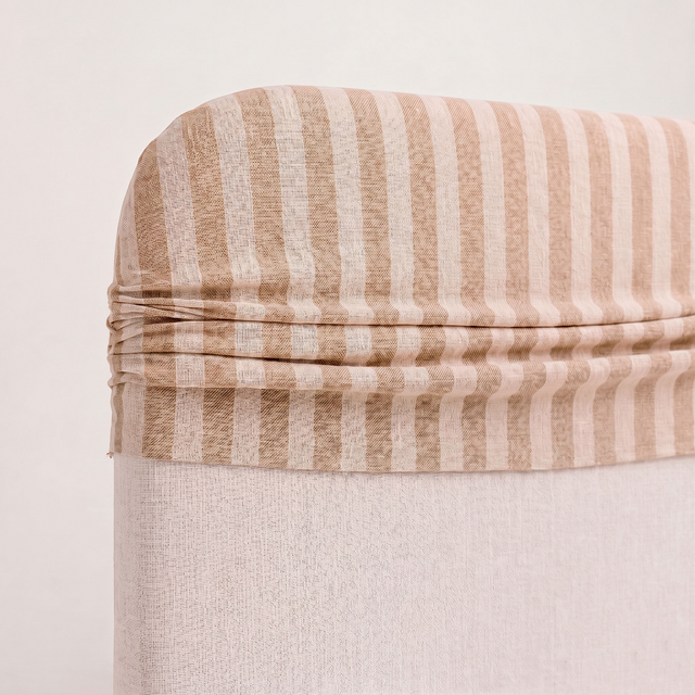 Cabecero tapizado a rayas beige Iris, para montaje en pared