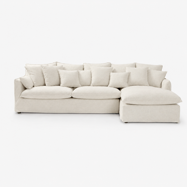 Sofá desenfundable con chaise longue derecha Lasal
