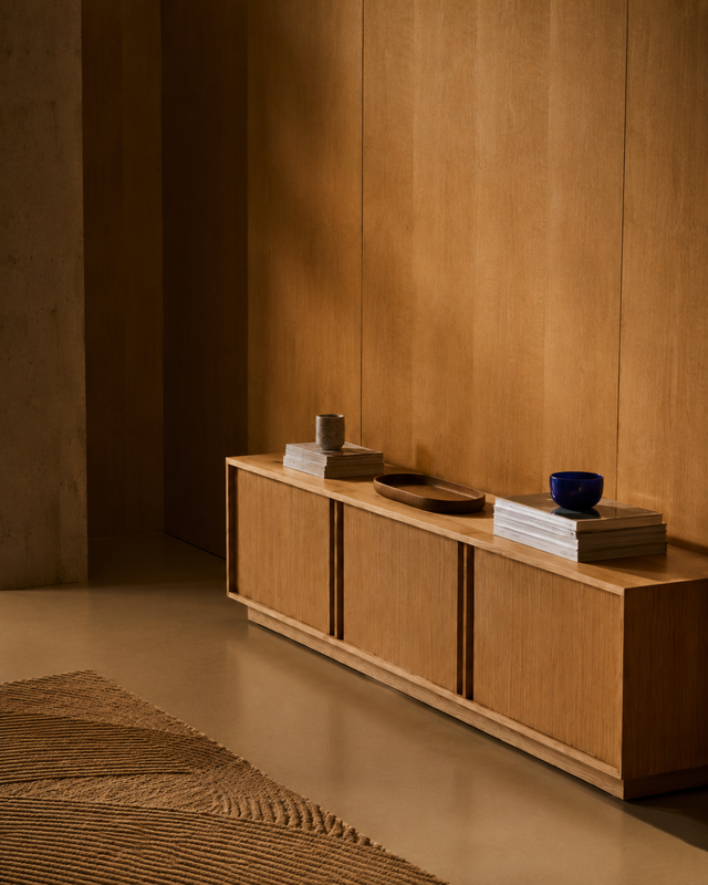 Penxat 160 Natural TV Unit, Customizable with schemes