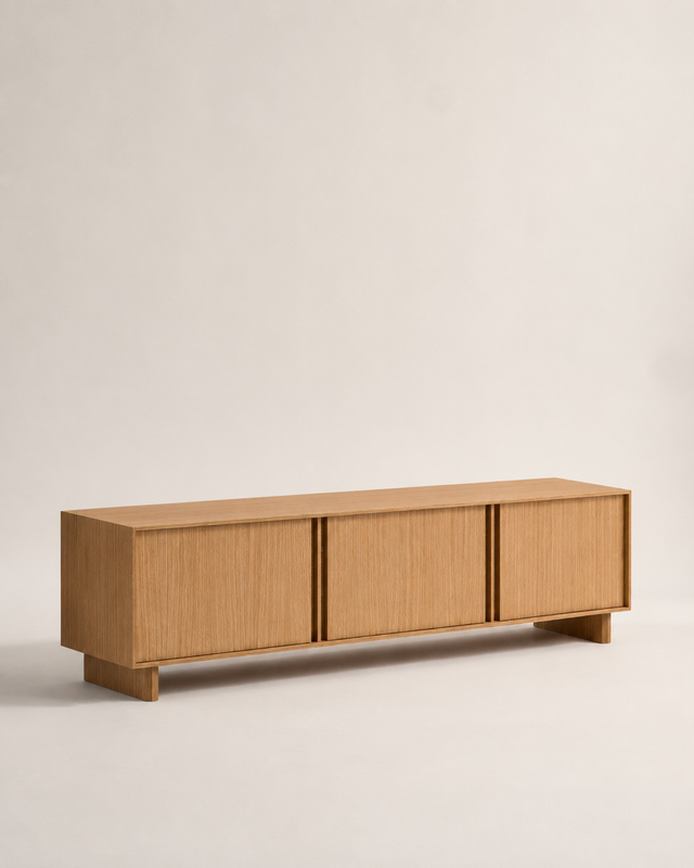 Penxat 160 Natural TV Unit, Customizable with schemes