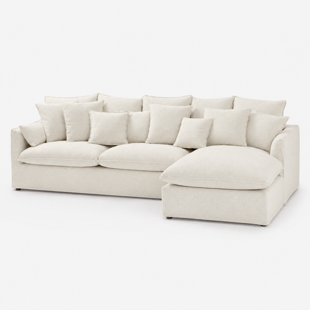 Sofá desenfundable con chaise longue derecha Lasal