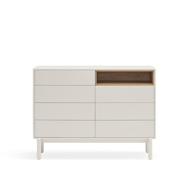 Cómoda Corvo 120 Crema con acabado crema vista principal de estilo nórdico