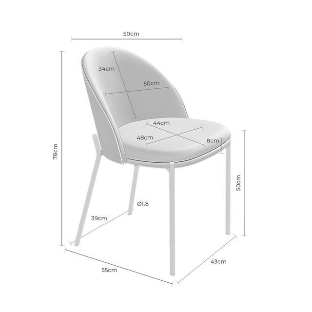 Pack de 4 sillas de comedor Casandra taupe