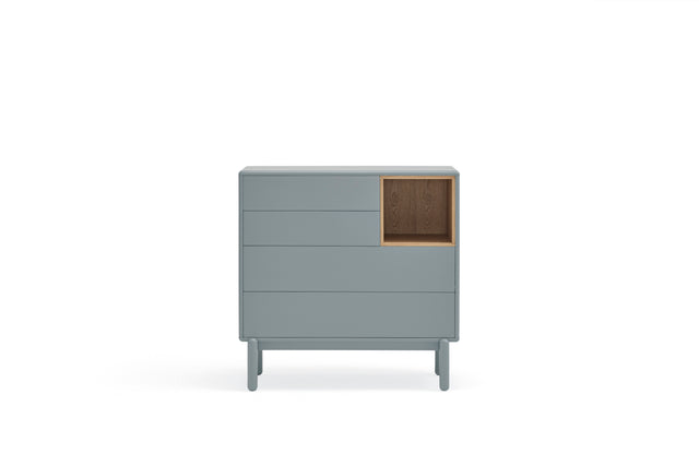 Cómoda Corvo 90 Gris Perla con acabado gris en ambiente de estilo nórdico