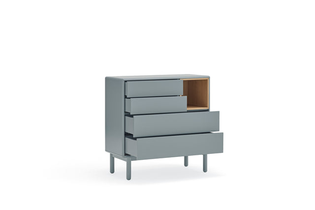 Cómoda Corvo 90 Gris Perla con acabado gris en ambiente de estilo nórdico