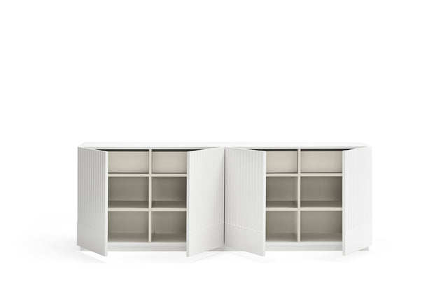 Aparador Doric 198 Blanco con acabado blanco en ambiente de estilo nórdico