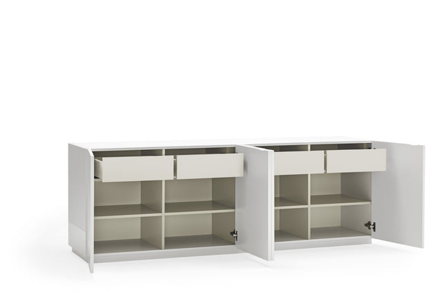Aparador Doric 198 Blanco con acabado blanco en ambiente de estilo nórdico