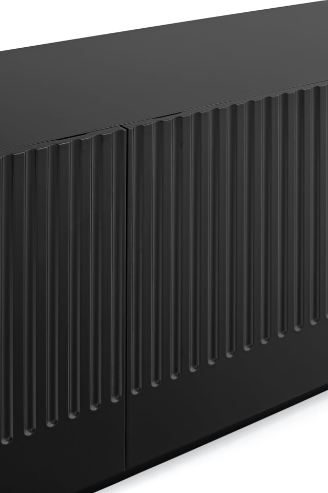 Aparador Doric 198 Negro con acabado negro en ambiente de estilo nórdico