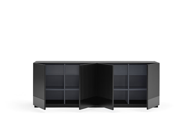 Aparador Doric 198 Negro con acabado negro en ambiente de estilo nórdico