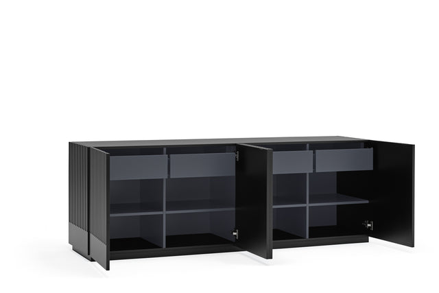 Aparador Doric 198 Negro con acabado negro en ambiente de estilo nórdico