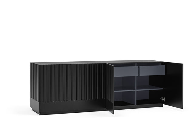 Aparador Doric 198 Negro con acabado negro en ambiente de estilo nórdico