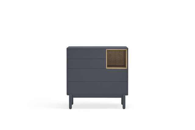 Cómoda Corvo 90 Gris Antracita con acabado gris en ambiente de estilo nórdico