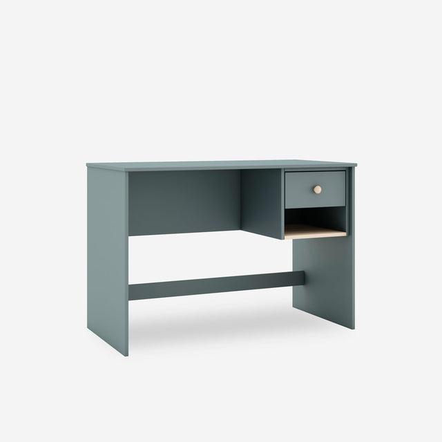 Escritorio Infantil Rectangular Esteban 110 Verde Kaki con acabado verde vista principal de estilo nórdico
