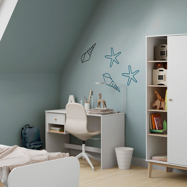 Escritorio Infantil Rectangular Esteban 110 Blanco con acabado blanco en ambiente de estilo nórdico