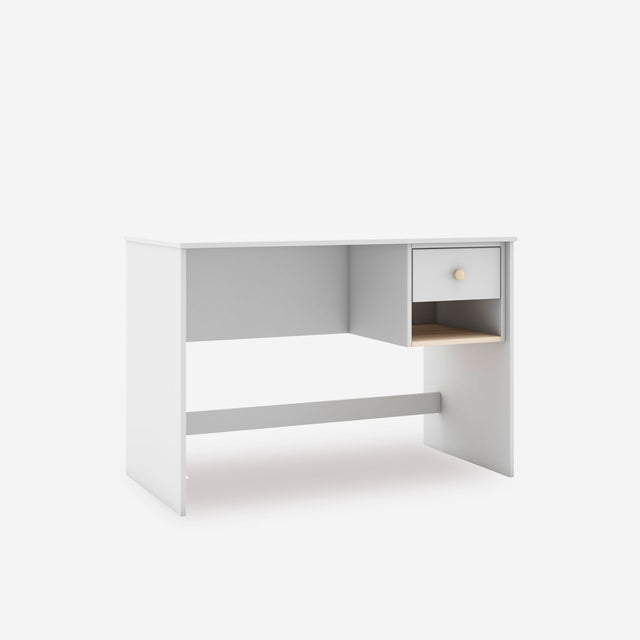 Escritorio Infantil Rectangular Esteban 110 Blanco con acabado blanco vista principal de estilo nórdico