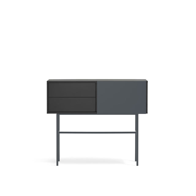 Mueble Consola Nube 110 Gris Antracita con acabado gris en ambiente de estilo nórdico