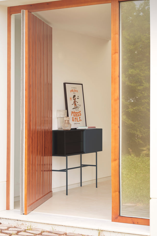 Mueble Consola Nube 110 Gris Antracita con acabado gris vista principal de estilo nórdico