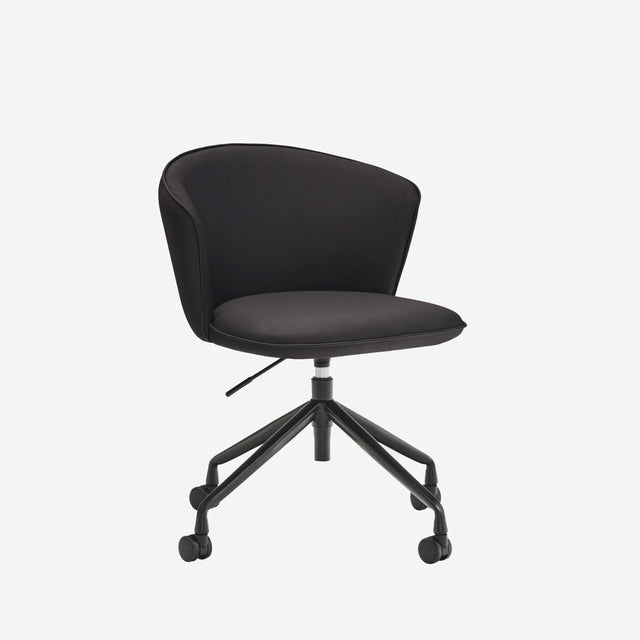 Silla Giratoria 360º ADD Negro Con Ruedas con acabado negro vista principal de estilo nórdico