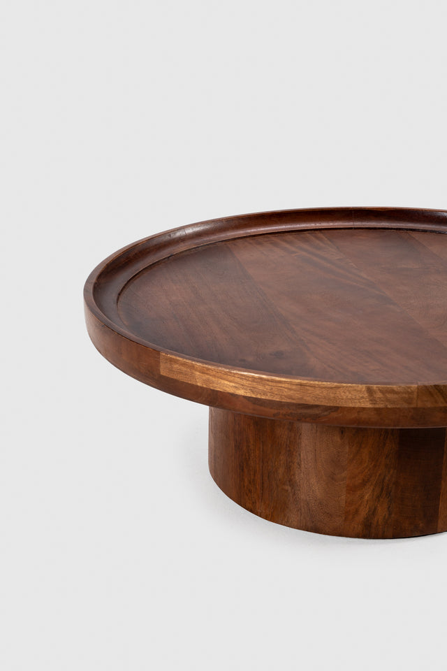 Mesa de centro Giselle 80 cm Marron oscuro, vista lateral derecha
