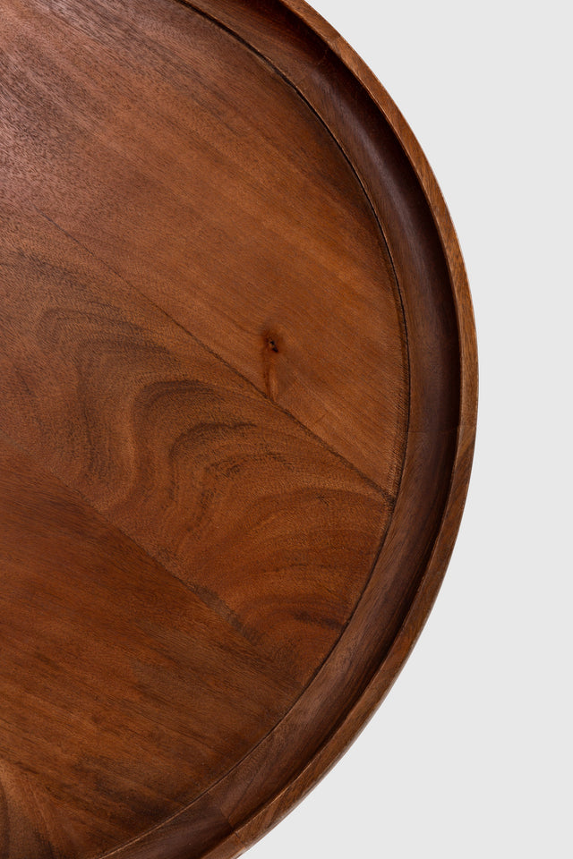 Mesa de centro Giselle 80 cm Marron oscuro, vista lateral derecha desde otro ángulo