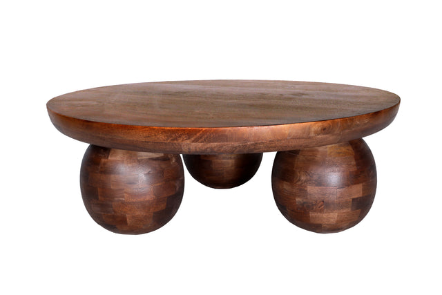 Mesa de centro redonda Ailen 100 cm Marron, vista frontal