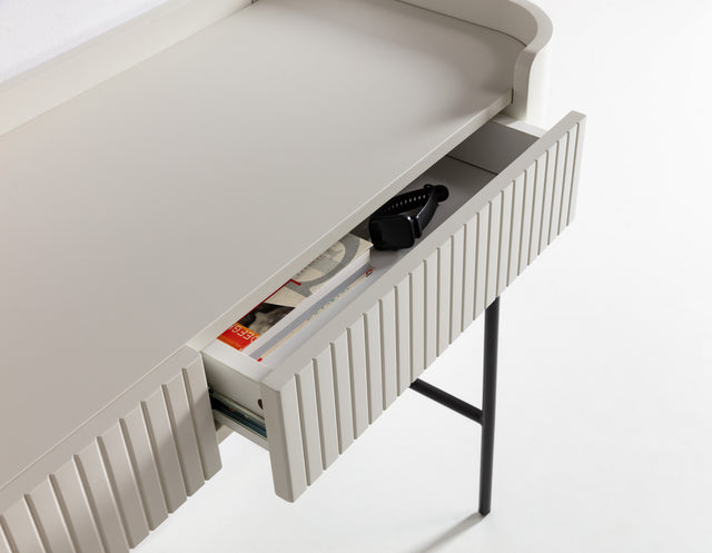 Consola Willa 120 cm Crema, vista lateral derecha desde otro ángulo