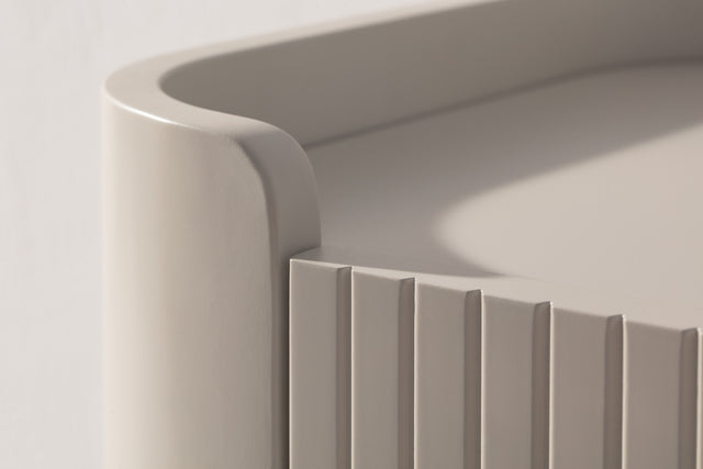 Consola Willa 120 cm Crema, vista lateral derecha desde otro ángulo