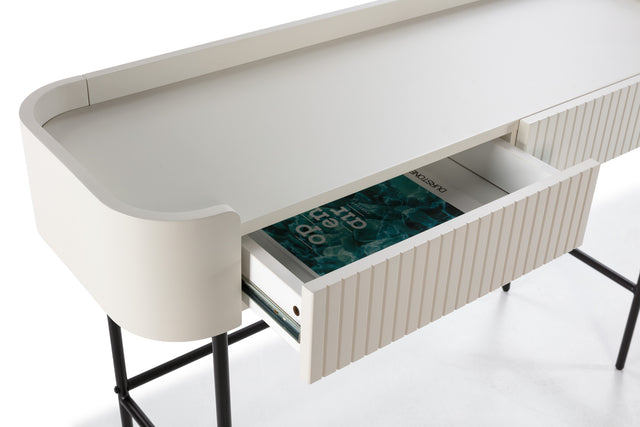 Consola Willa 120 cm Crema, vista lateral derecha desde otro ángulo