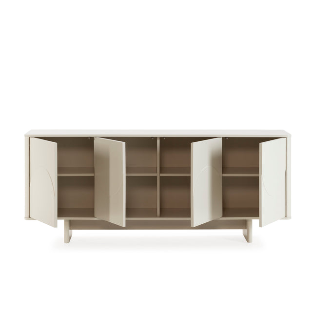 Aparador Solei 180 cm Crema, vista del interior abierto