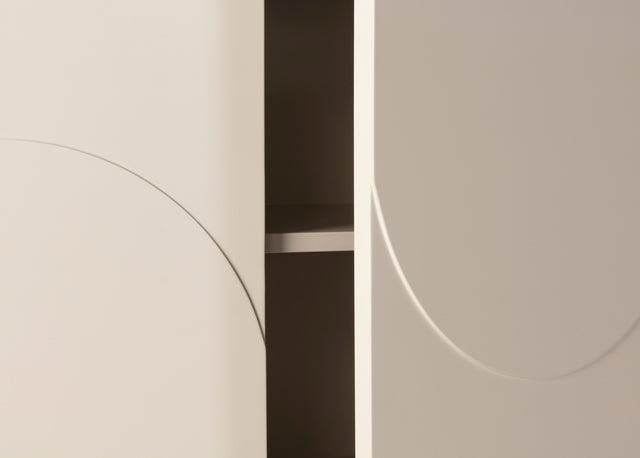 Aparador Solei 180 cm Crema, vista lateral derecha desde otro ángulo