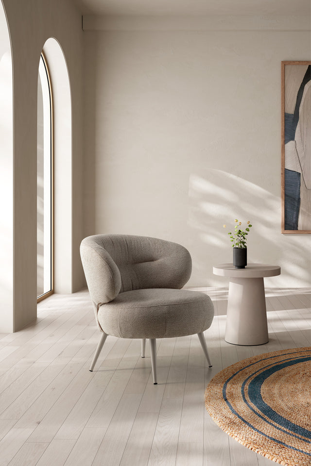 Sillón Liva Beige, en ambiente de salón