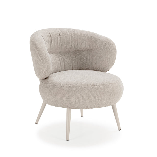 Sillón Liva Beige, vista lateral izquierda desde otro ángulo