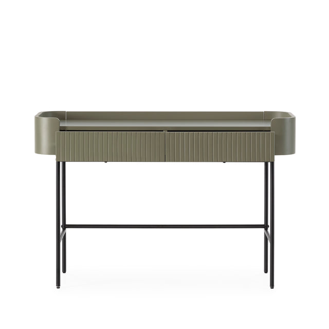 Consola Willa 120 cm Verde, vista del interior abierto desde otro ángulo