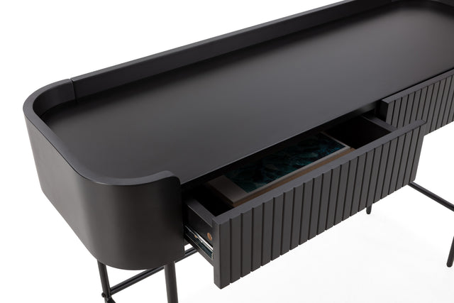 Consola Willa 120 cm Negro, vista lateral derecha desde otro ángulo