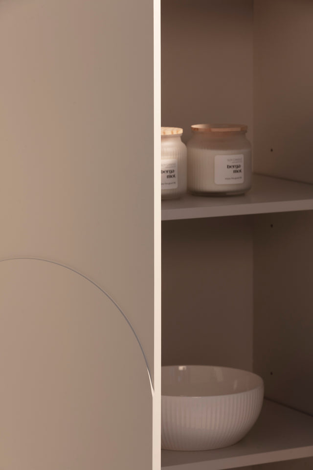 Mueble auxiliar Solei 80 cm Crema, vista lateral derecha
