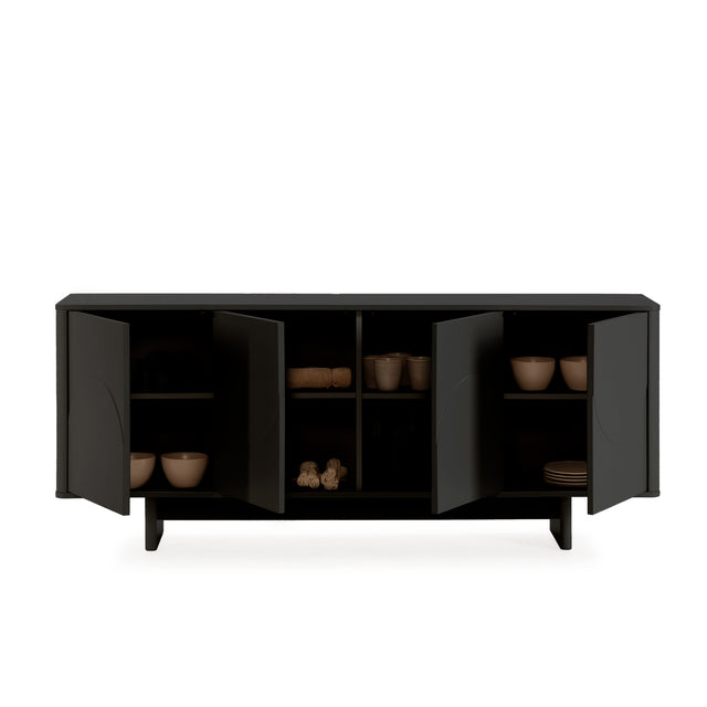 Aparador Solei 180 cm Negro, detalle funcional