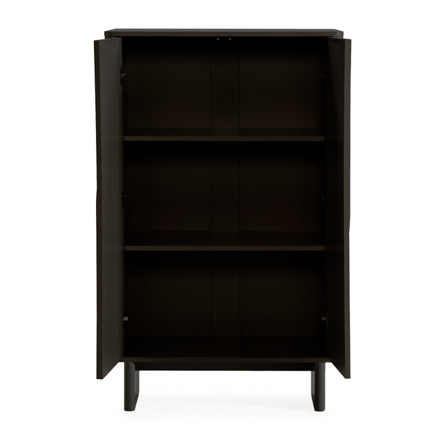 Mueble auxiliar Solei 80 cm Negro, vista del interior abierto