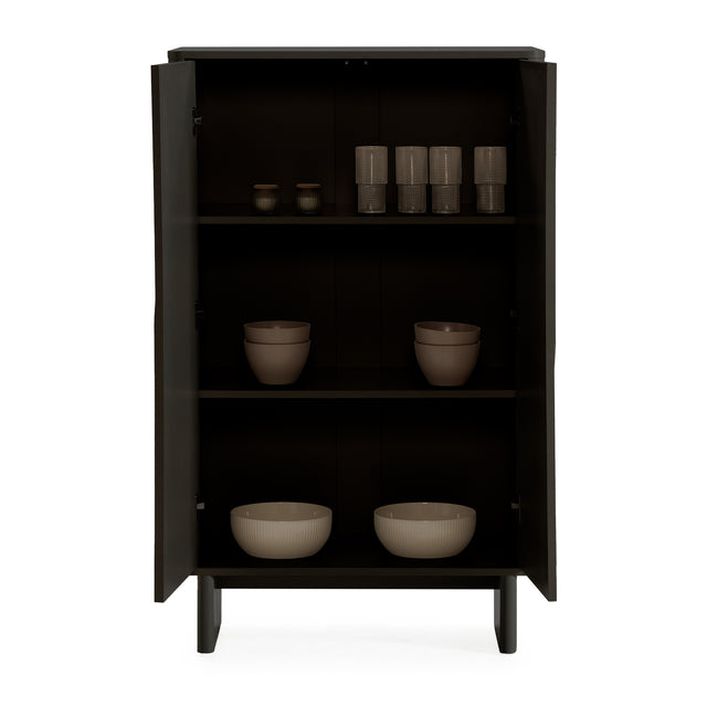 Mueble auxiliar Solei 80 cm Negro, detalle funcional