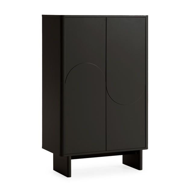 Mueble auxiliar Solei 80 cm Negro, vista lateral izquierda