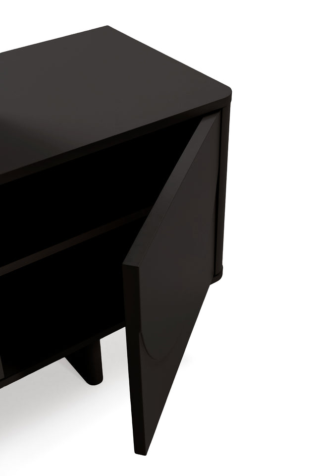 Mueble TV Solei 180 cm Negro, vista lateral derecha