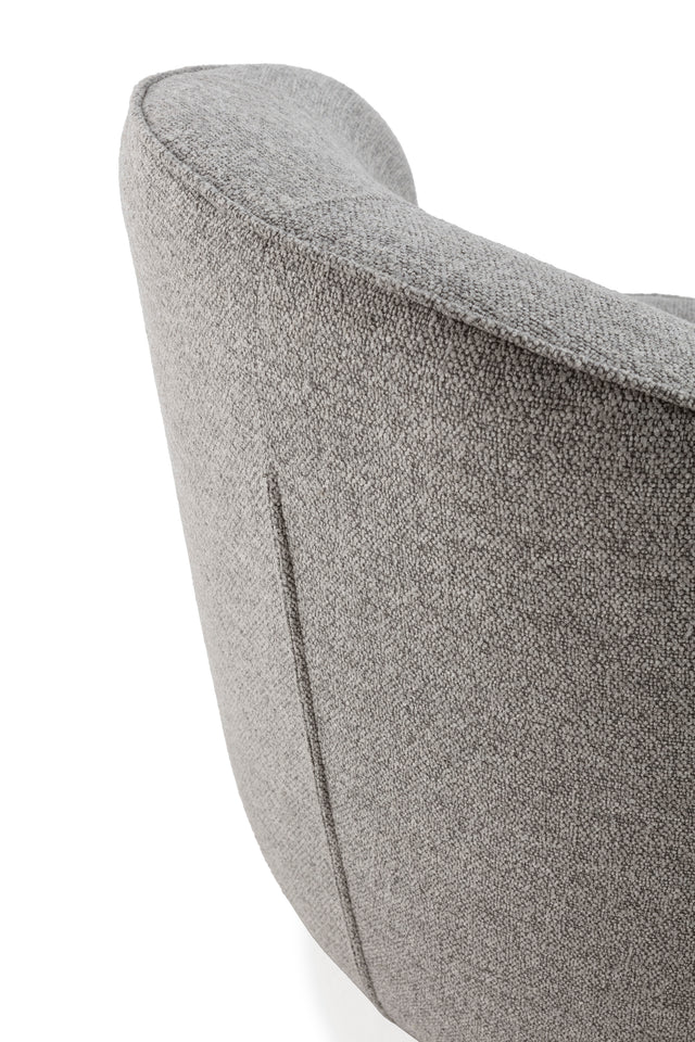 Sillón Edna Gris, vista lateral derecha desde otro ángulo